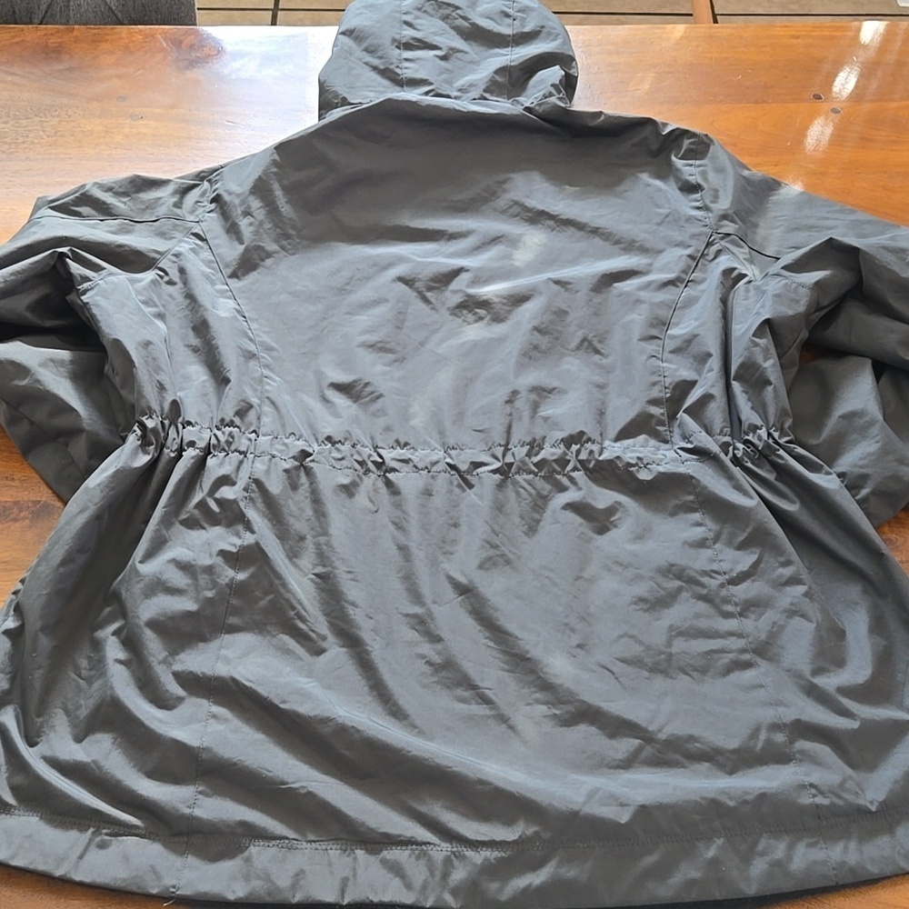 Free Country Dark Green Hooded Faux Fur Lined Raincoat Jacket Size 1X - Picture 8 of 12
